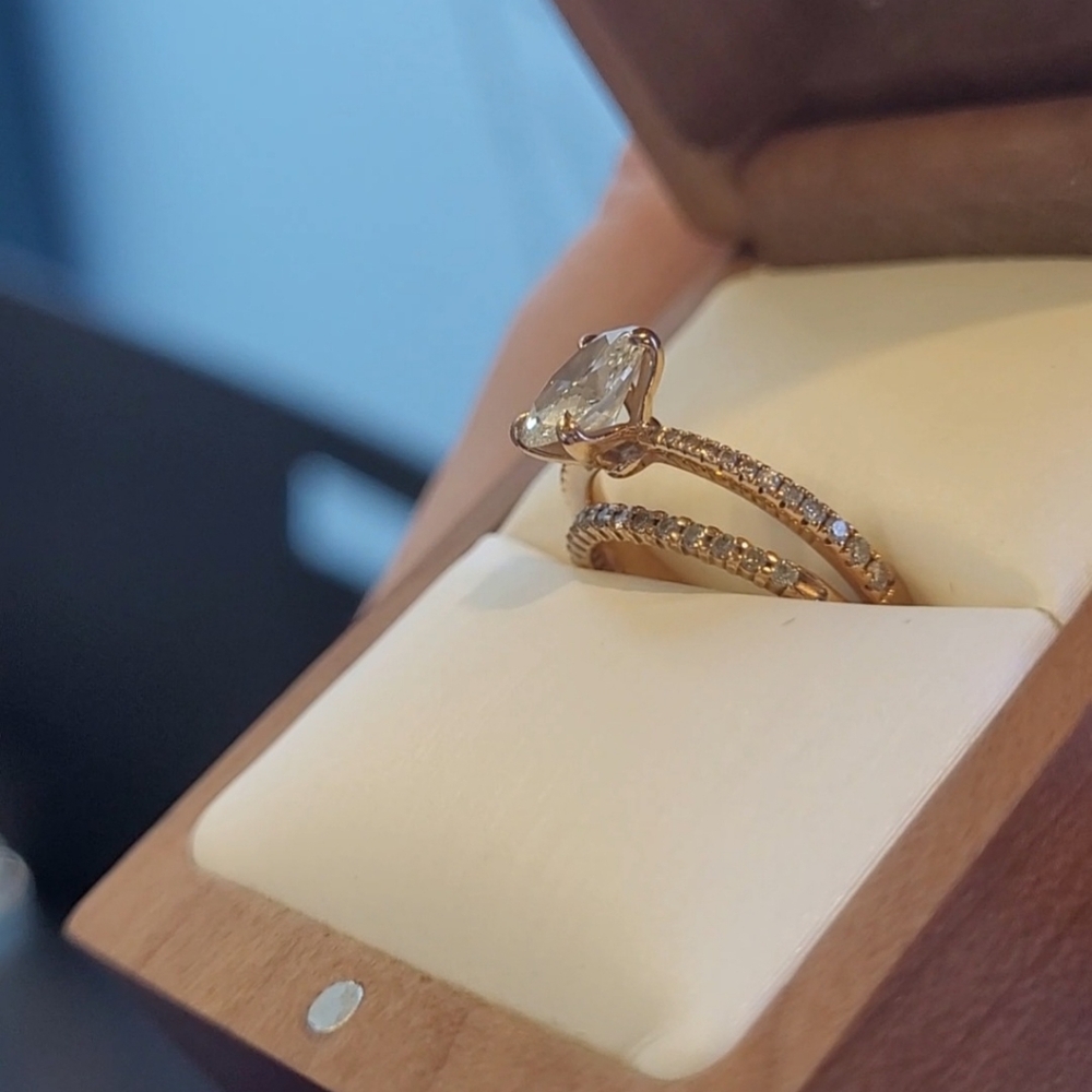 Engagement Ring & Wedding Band - Picture 2 of 4